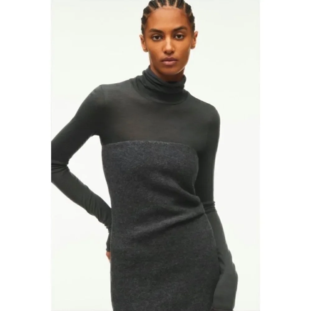 NWT Zara Limited Edition Fall/Winter 2022 Collection Strapless Gray Wool Dress